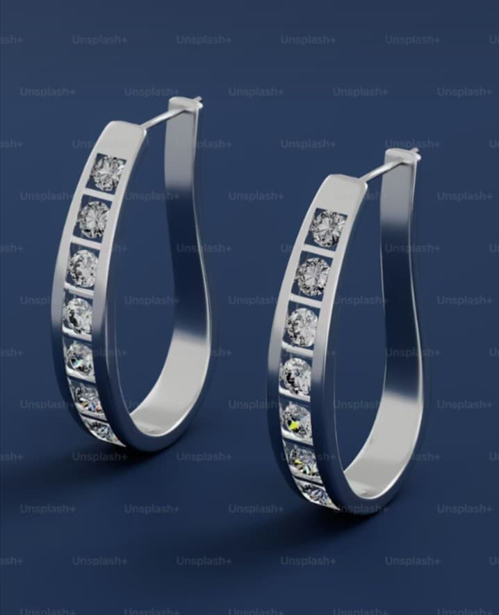 Diamond hoop earrings. Jewelry sales and jewelry repair.