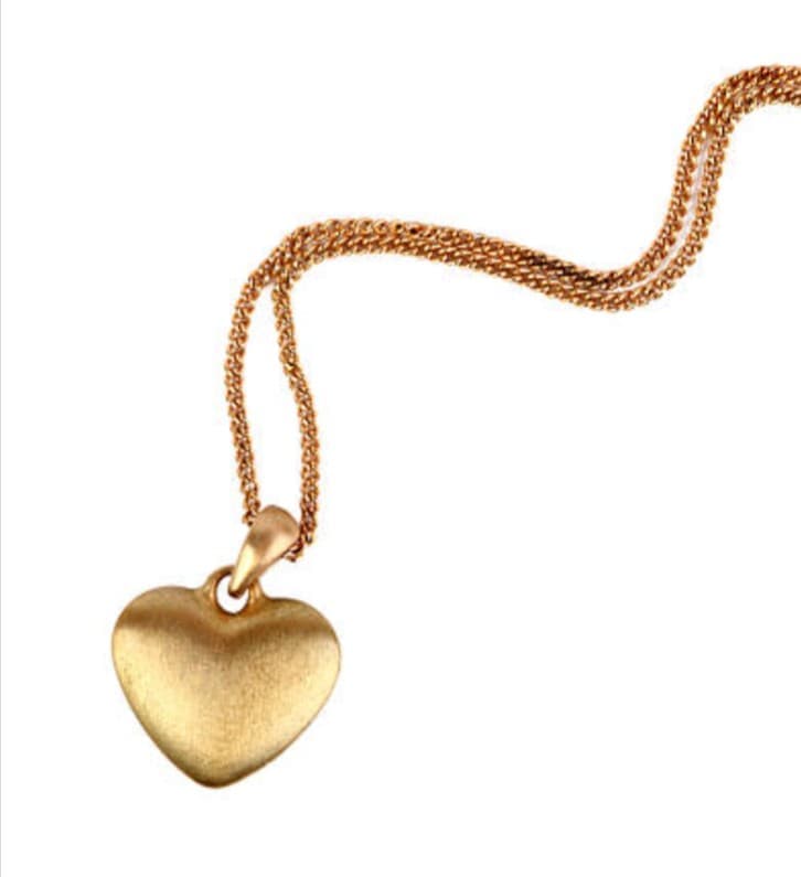 Gold heart pendant necklace. Jewelry repair and sales.