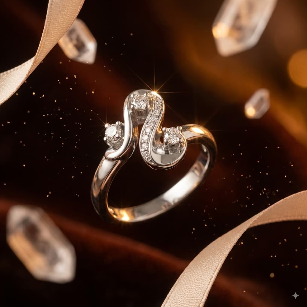 Diamond ring setting, unique gold band. Jewelry repair and custom design.